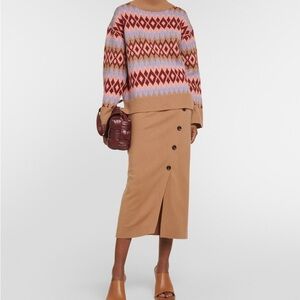 Jardin des Orangers Cashmere and wool midi skirt